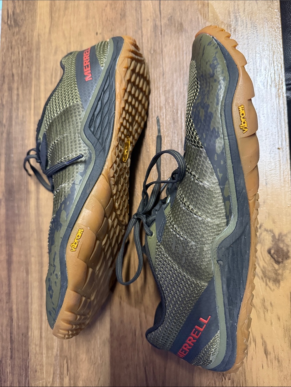 Like New Merrell Men's Size 12 Olive Green and Gum Athletic Shoes